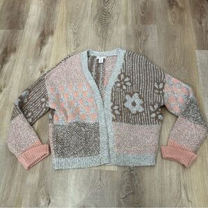 Sincerely Jules Patchwork Button Front Cardigan size S